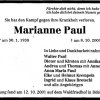 Paul Marianne 1938-2001 Todesanzeige